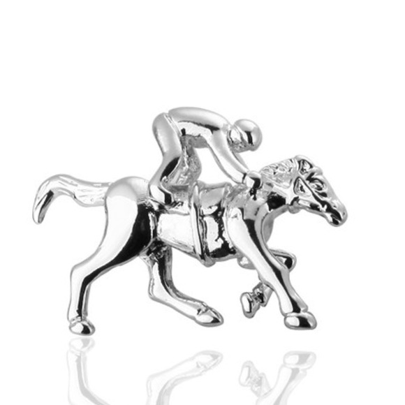 Galloping Racehorse and Jockey Silver Cufflinks - Picture 3 of 15